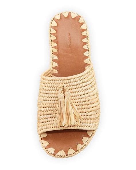 raffia slip on sandals.